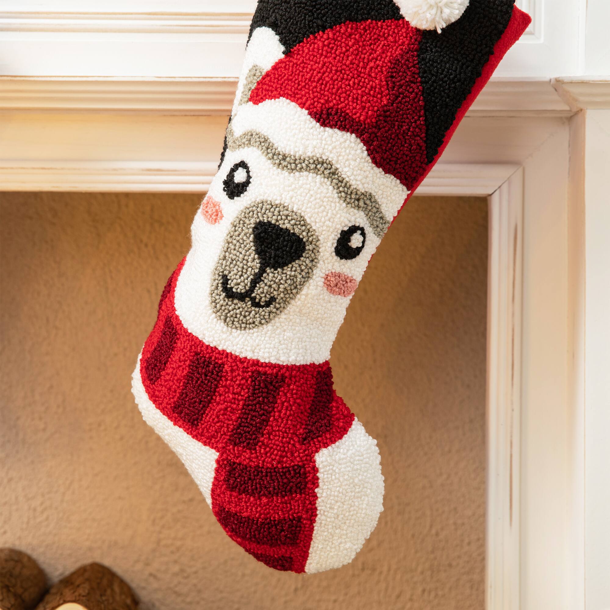 Glitzhome® 20.5" Polar Bear & Penguin Hooked Stocking Set
